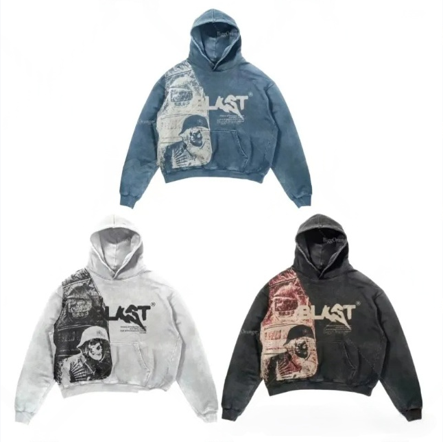 Women's Hoodies Hoodie 2024 Drop Shopp Coats Streetwear Gothic Casual Alphabet Blast Print Pattern Skull Women Harajuku Men Clothing