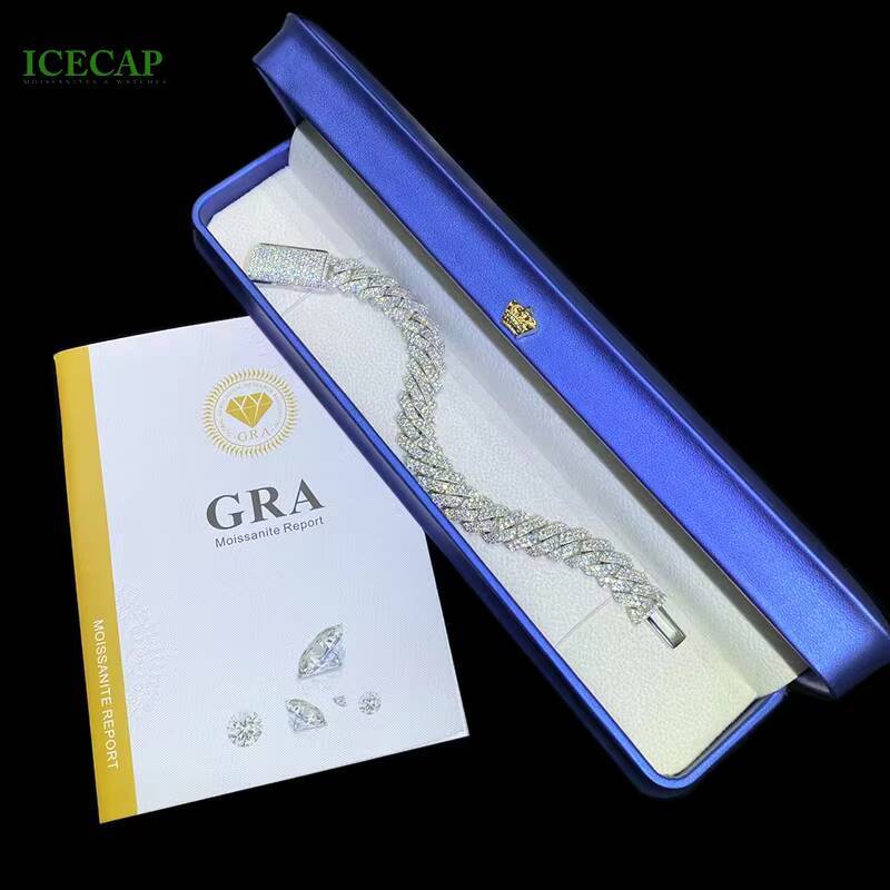 8mm 10mm 12mm 13mm 14mm 15 mm Miami Cuban Link Chain Necklace 925 Silver Moissanite Cuban Link Necklace for Men