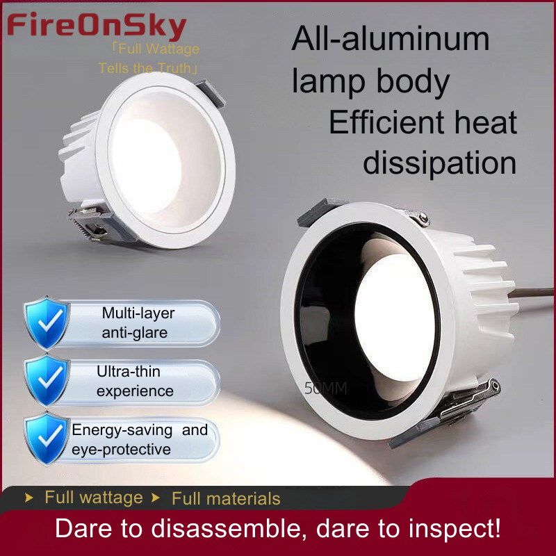 Corridor narrow border glare downlight, led embedded hole light, ceiling light, no main light, new product special offer, anti-glare led 19