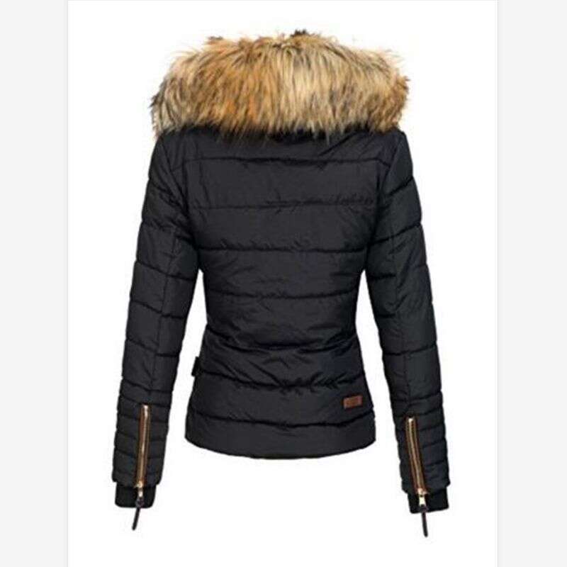 Women's clothing fur collar zipper style cotton thickened warm coat for women