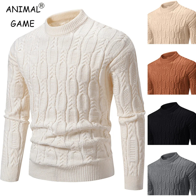 Mens Crew Neck Sweater Soft Casual Sweaters for Men Autumn Classic Pullover Mock Turtleneck Knitted Streetwear 250819