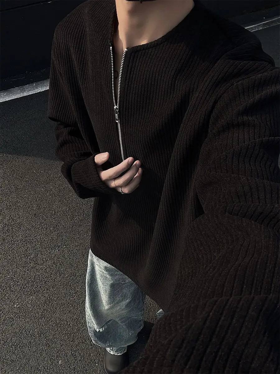 American Half-Zip Henley T-Shirt Mens Spring Autumn Long Sleeve Underwear Tough Guy Outfit Hoodie 250818