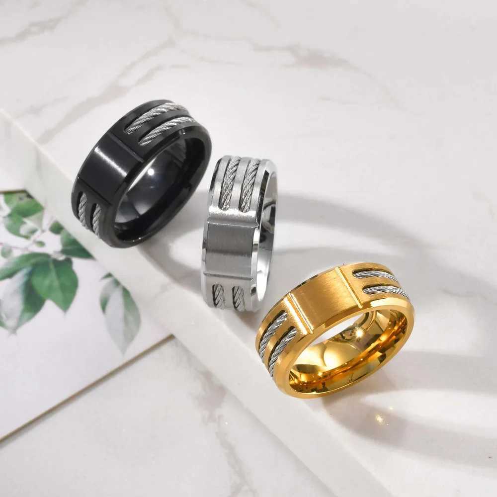 Personalized Chunky Ring for Men Boys Engrave Initials Image Symbol Stainless Steel Ring Stylish Jewelry Gift for Dad Husband W250819