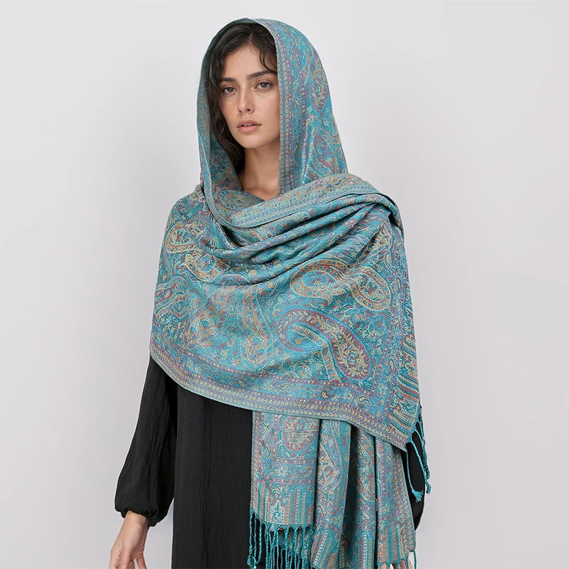 Women Paisley Scarf Cashmere Feeling Pashmina Shawls Tassel Hijab Head Wraps Femme Winter Scarves Foulard Bufanda 2024 250818