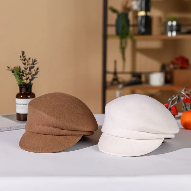 100% Pure Wool Custom Autumn and Winter Beret Wedding Ladies ed Cap Banquet Top Hat 250819