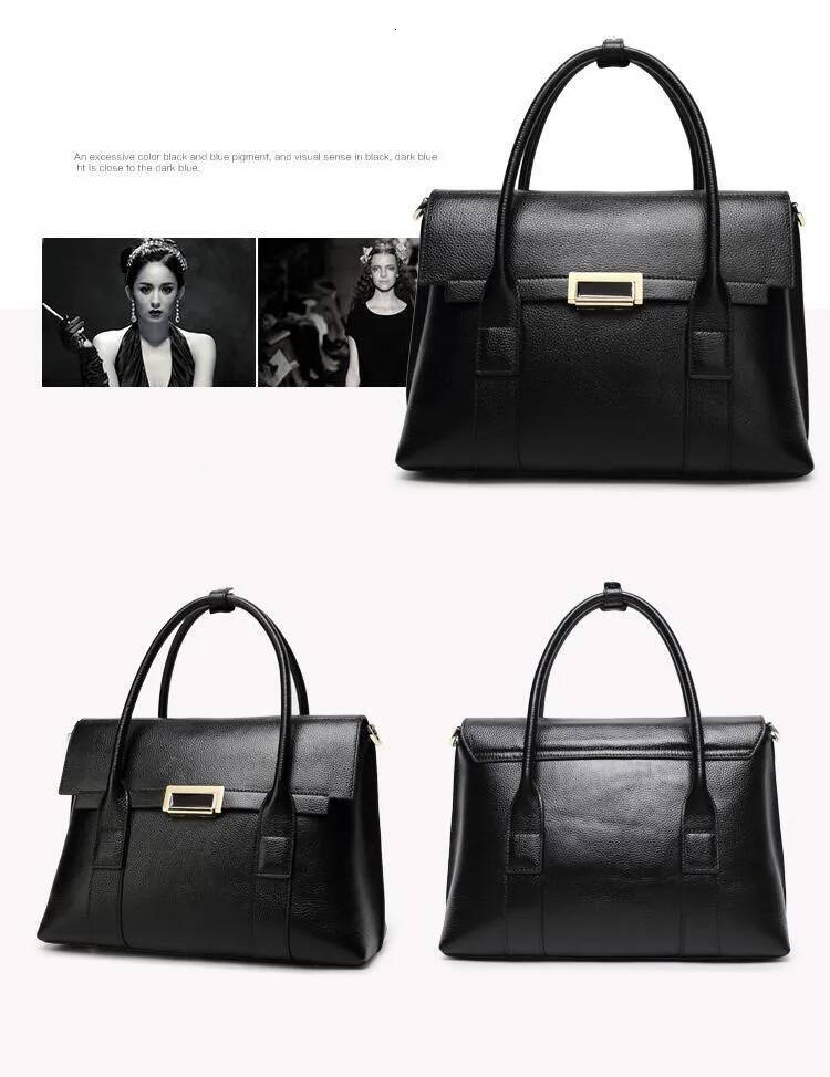 2025 New Genuine Leather Briefcase Women Handbags Large Capacity Ladies Fashion Cowhide Shoulder Messenger Bags Portable