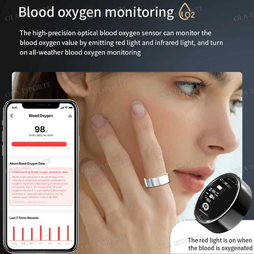 2025 For SmartRing Women Men Waterproof Health Ring Size 7-13 Sport Couple Smart Ring Tiktok Slide Control Sleep Monitor W250819