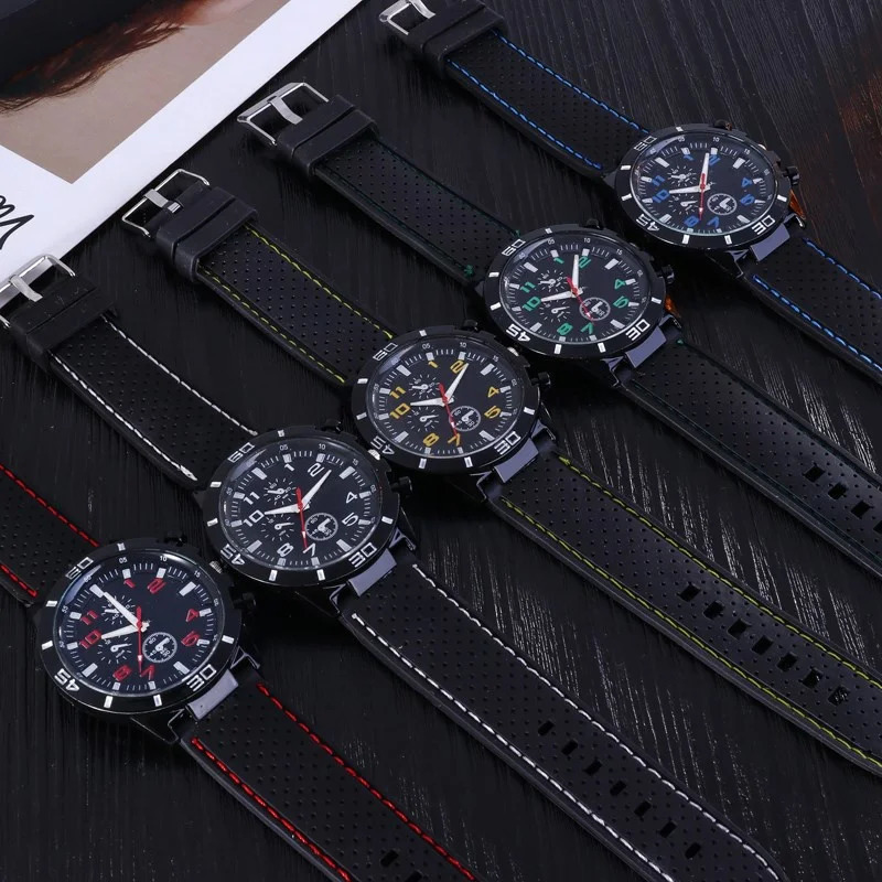 Kegllect Men Quartz Watch Silicone Strap Business Fashion Watches 250819