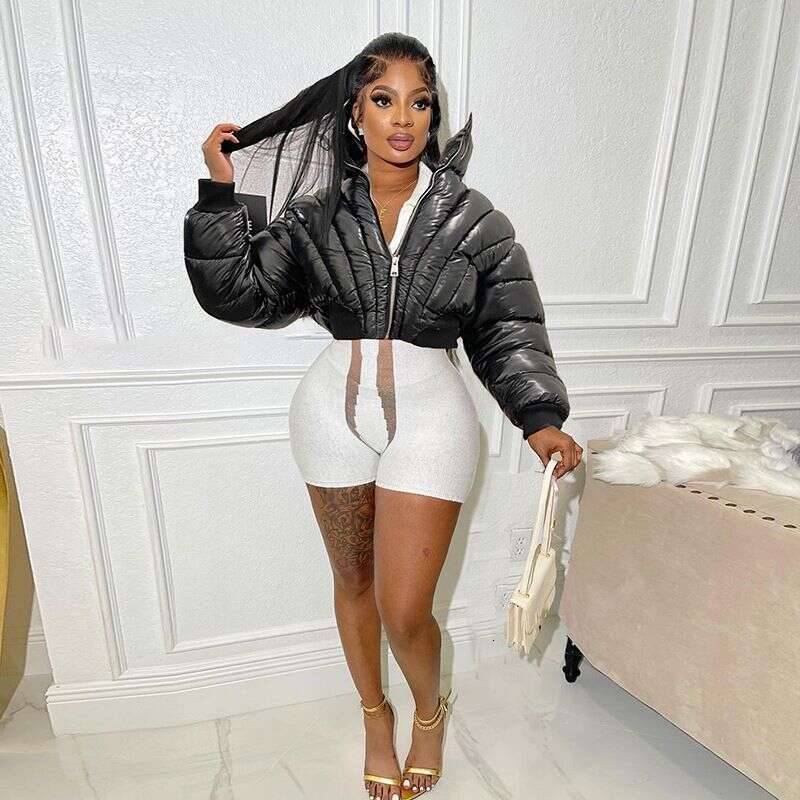 2025 Feng Autumn's Clothing Winter New Fashion Casual Slim Fit Short Style Stand Collar Street Shot Cotton Jacket Top G566