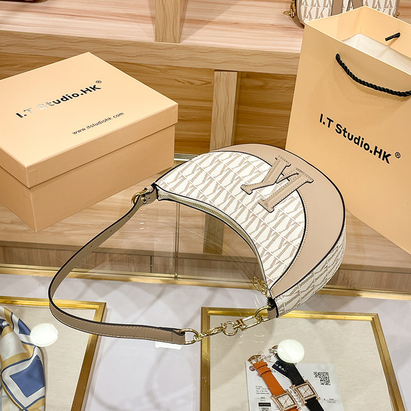 LORDLY KNACK designer bag light luxury genuine leather half moon bag versatile high-quality vintage fashion trend handbag for woman