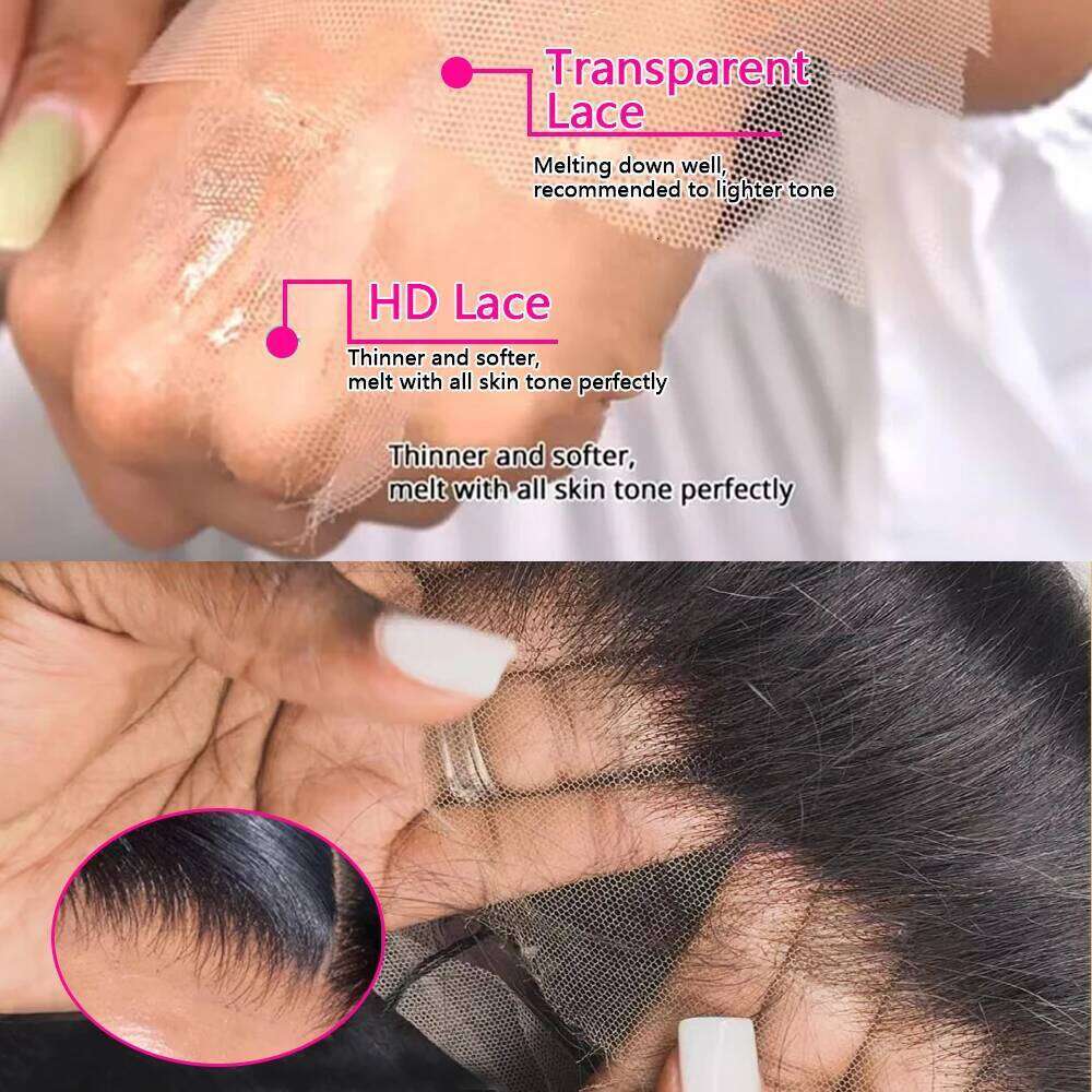 HD Transparent 13X4/13X6 Straight Front 5X5 Closure Wig Brazilian 360 Human Hair Lace Frontal Wigs For Black Women