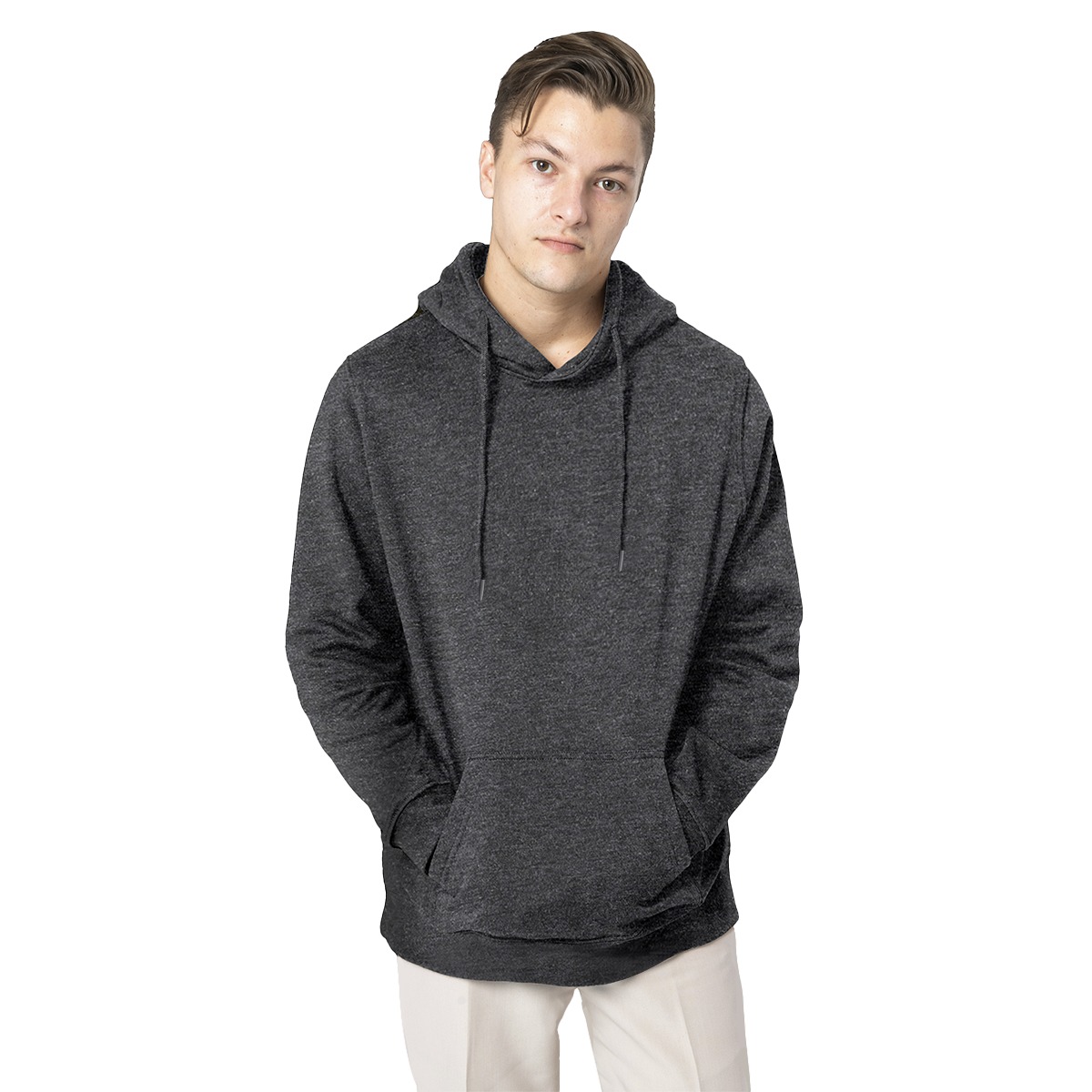 DHgatepod Men's Wool-Lined Hoodie with Back Print - 50% Cotton 50% Polyester Warm Pullover | DTF Customizable | Winter Essential