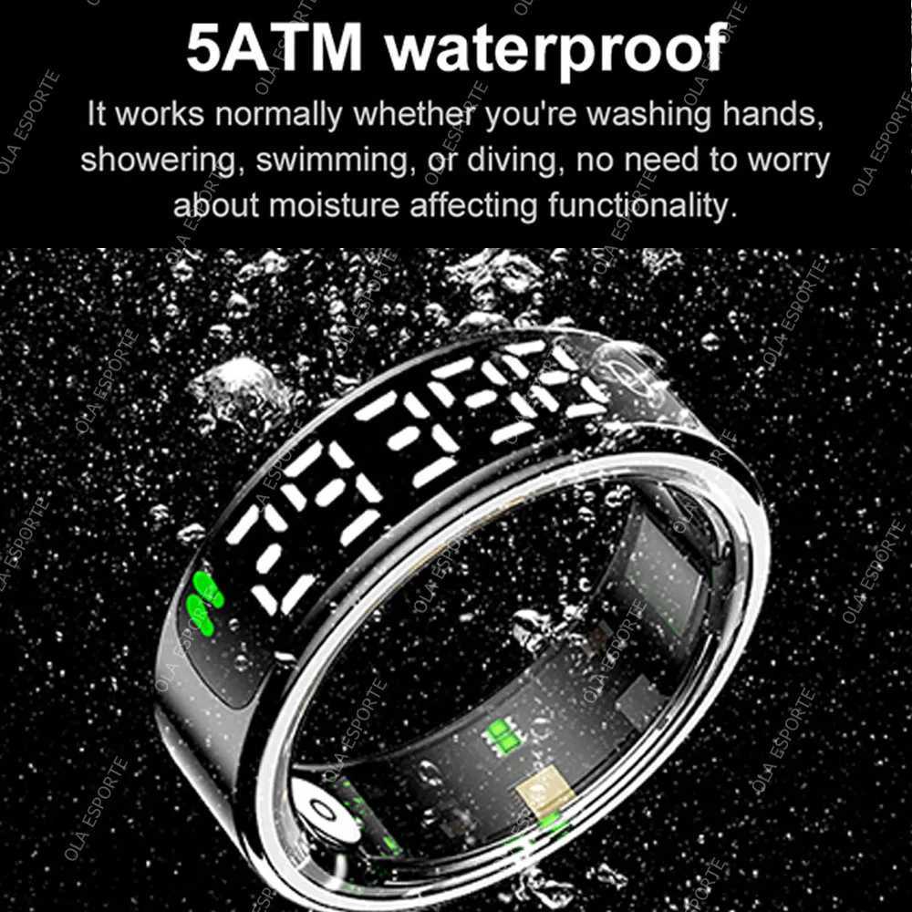 For Smart Ring Hd Screen Tiktok Control 5ATM Waterproof for Smart Ring for Galaxy Women Men Ring Heart Rate Monitor W250819