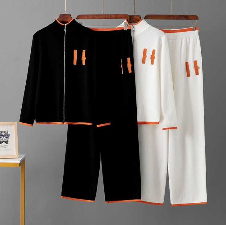 NEWS Women's Tracksuits brand Knitted Casual sports Suit Knitted sweater pants 2-piece set designer Tracksuits