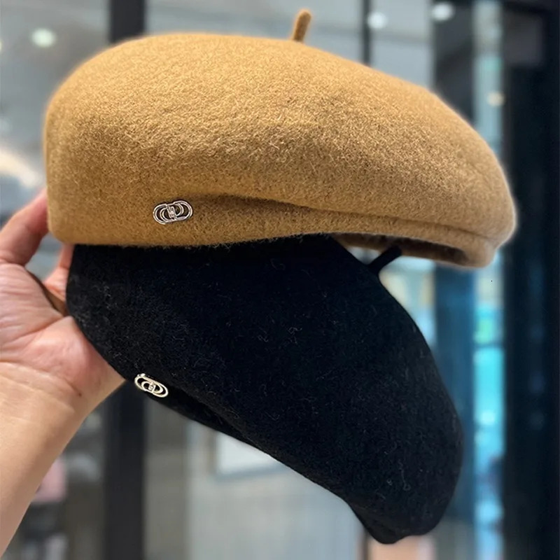 Wool Painters Hat Warm Soft Autum Winter Beret Cap For Women Fashion Female Solid Color Outdoor Party Gift Boina Hat 250819