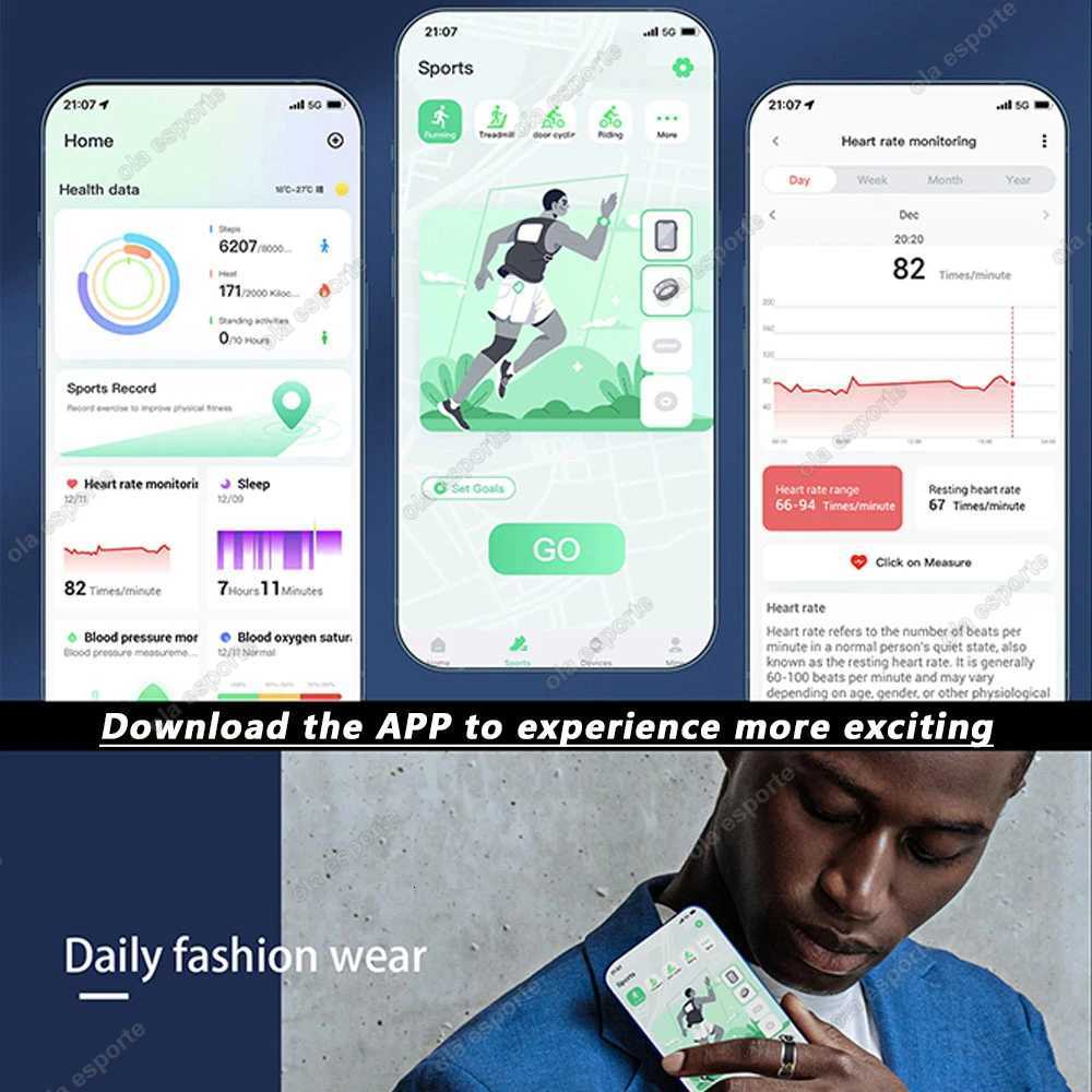 New LED Display Screen Smart Ring 5ATM Waterproof Bluetooth Gesture Control Health Real-time Heart Rate Monitor ring for Men and Women W250819