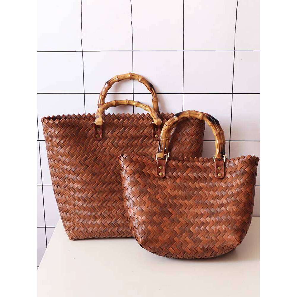 Designer Bag Tote Bag Shoulder Bag Imitation Bag For Women Large Capacity Shoulder Tote Straw Woven Bag Rattan Vegetable Basket Picnic Handheld Shoppi