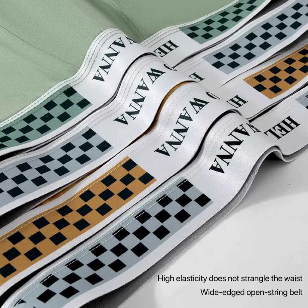 4PCS Men Solid Color Antibacterial Underwear Mid-Waist Loose Comfortable Breathable Letter Plus Size Boxers Large Size Underwear L-4XL W250819