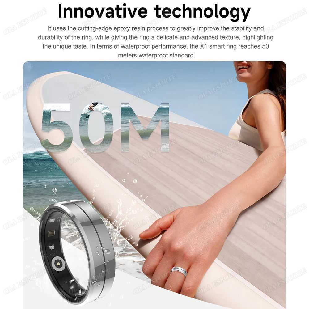 New Smart Ring Blood Pressure Heart Rate Monitoring Smart Ring IP68 5ATM Waterproof Multi-sport Mode Smart Ring 2025 Men Women W250819