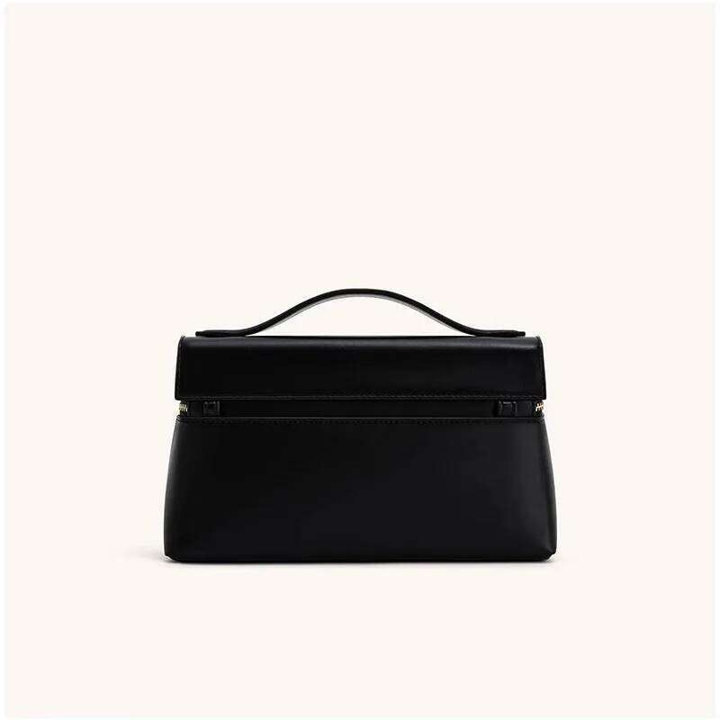 2025 Black Women's Commuter Lunch Box Bag, Leather Fashion Clothing Handheld Shoulder Bag
