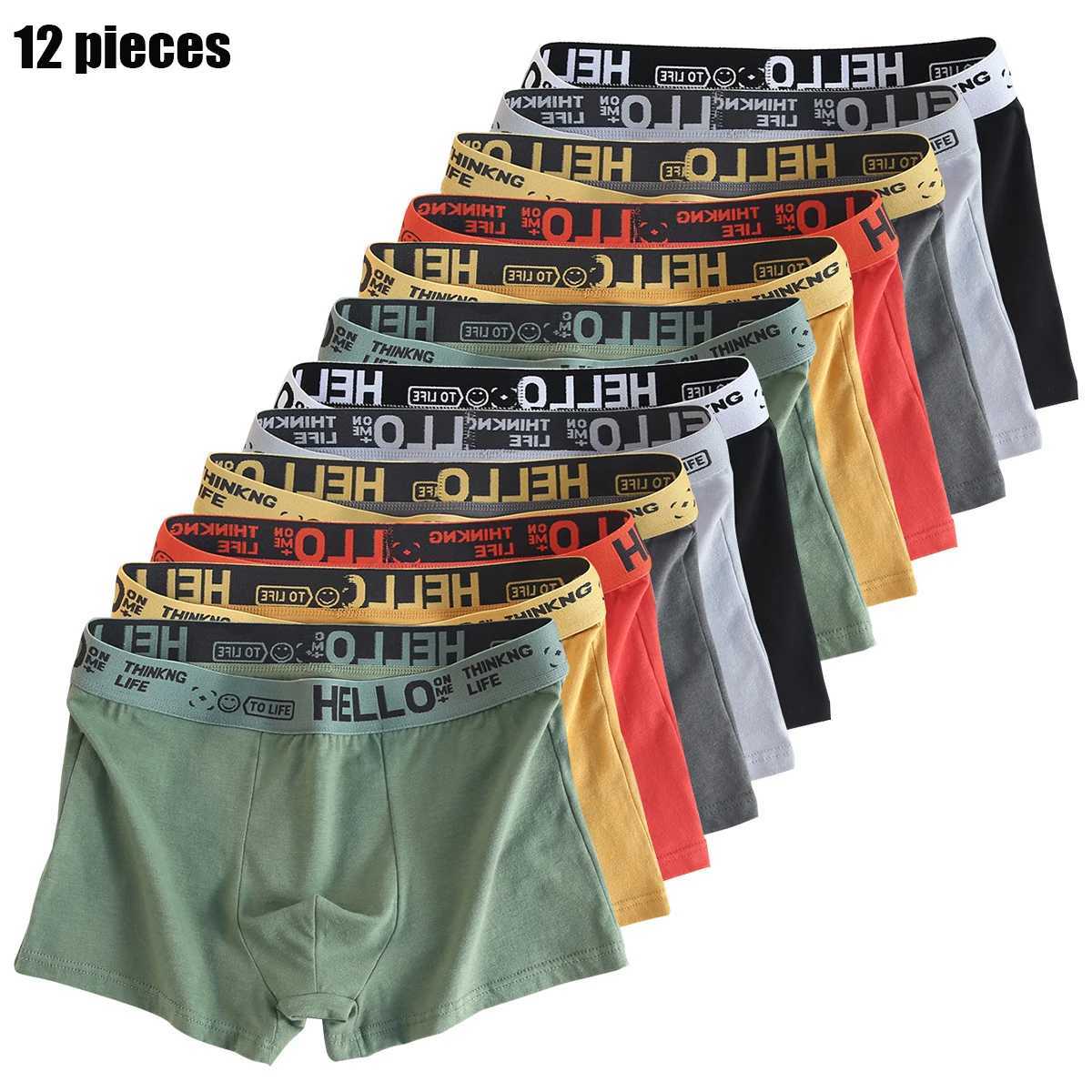 2Pcs Mens Underwear Boxer Brief Plus Size Cotton Panties Breathable Soft 40-30KG W250819