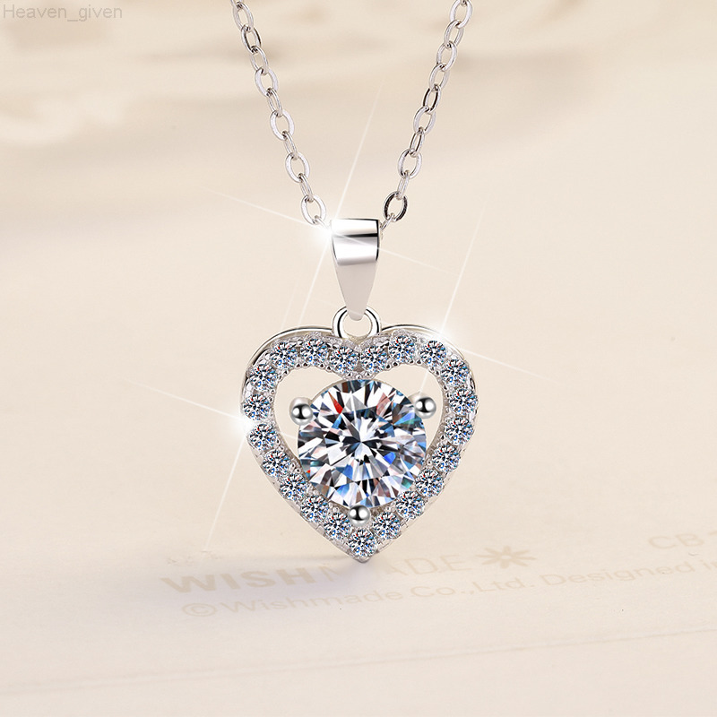 Husky Best-selling Womens Fashion Wedding 925 Silver Fine Jewelry Moissanite Necklace