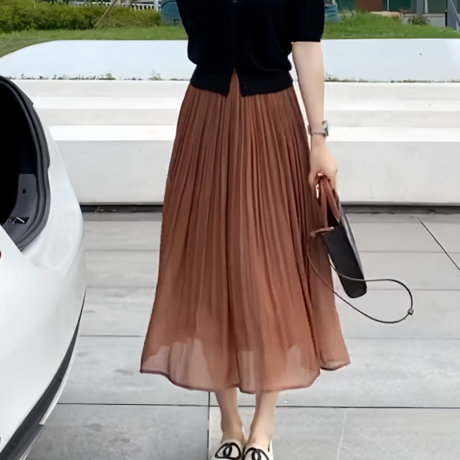 LO25019 Streamer Tulle Skirt Women's New High Waist Slim Midi Length Casual Versatile Temperament Skirt