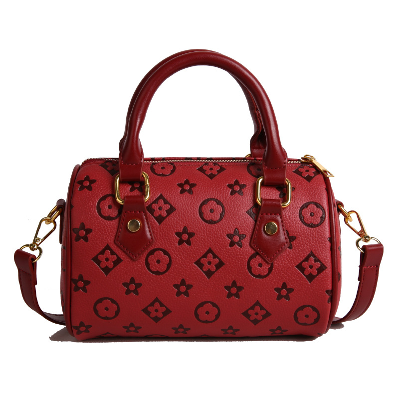 Designer hot bag bag new women's bag fashion vintage printed handbag Boston shoulder bag