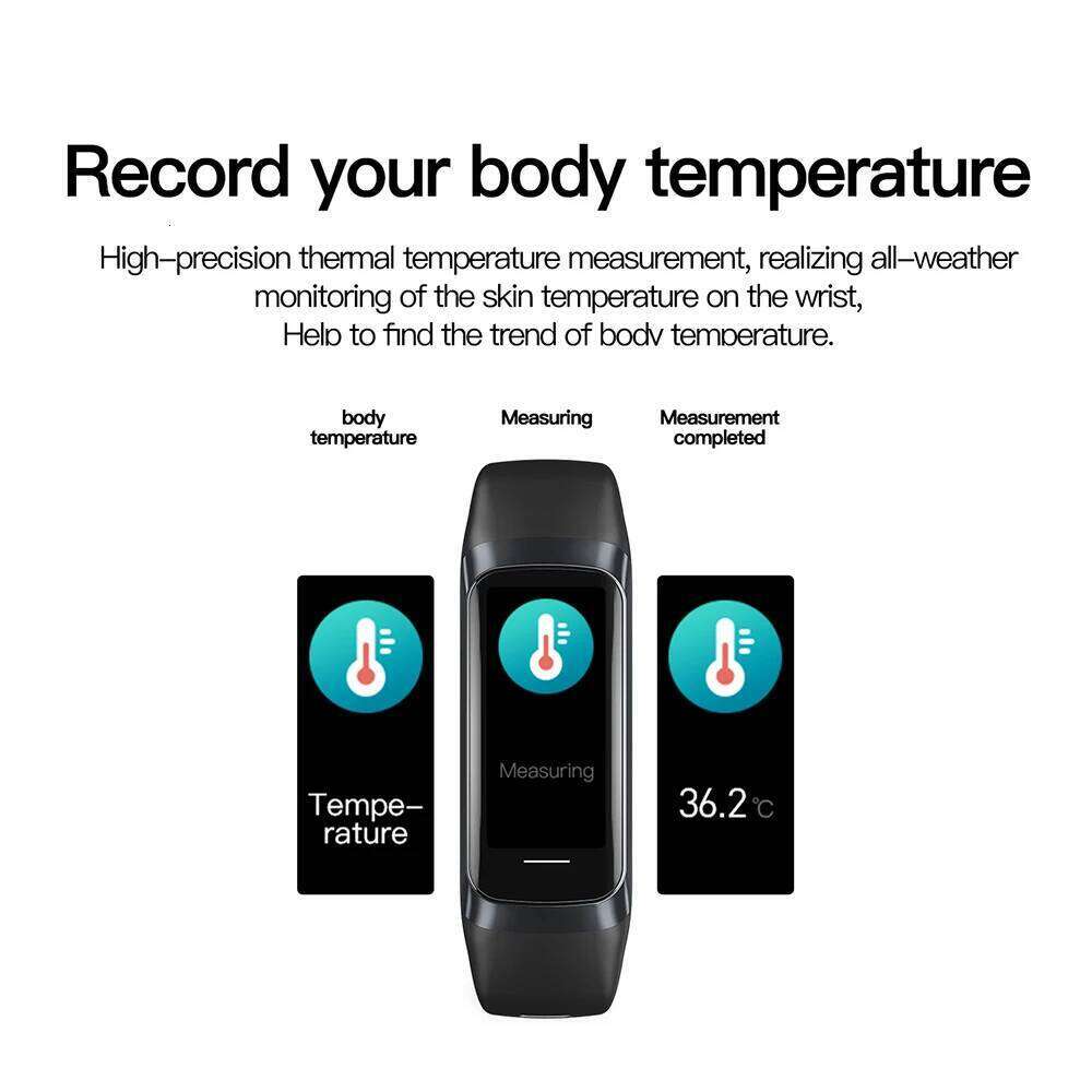 AMOLED Smartwatch Body Temperature Monitor Fiess Clock Sports 3ATM Waterproof Men Smart Watch Band for Women IOS Xiaomi 2025