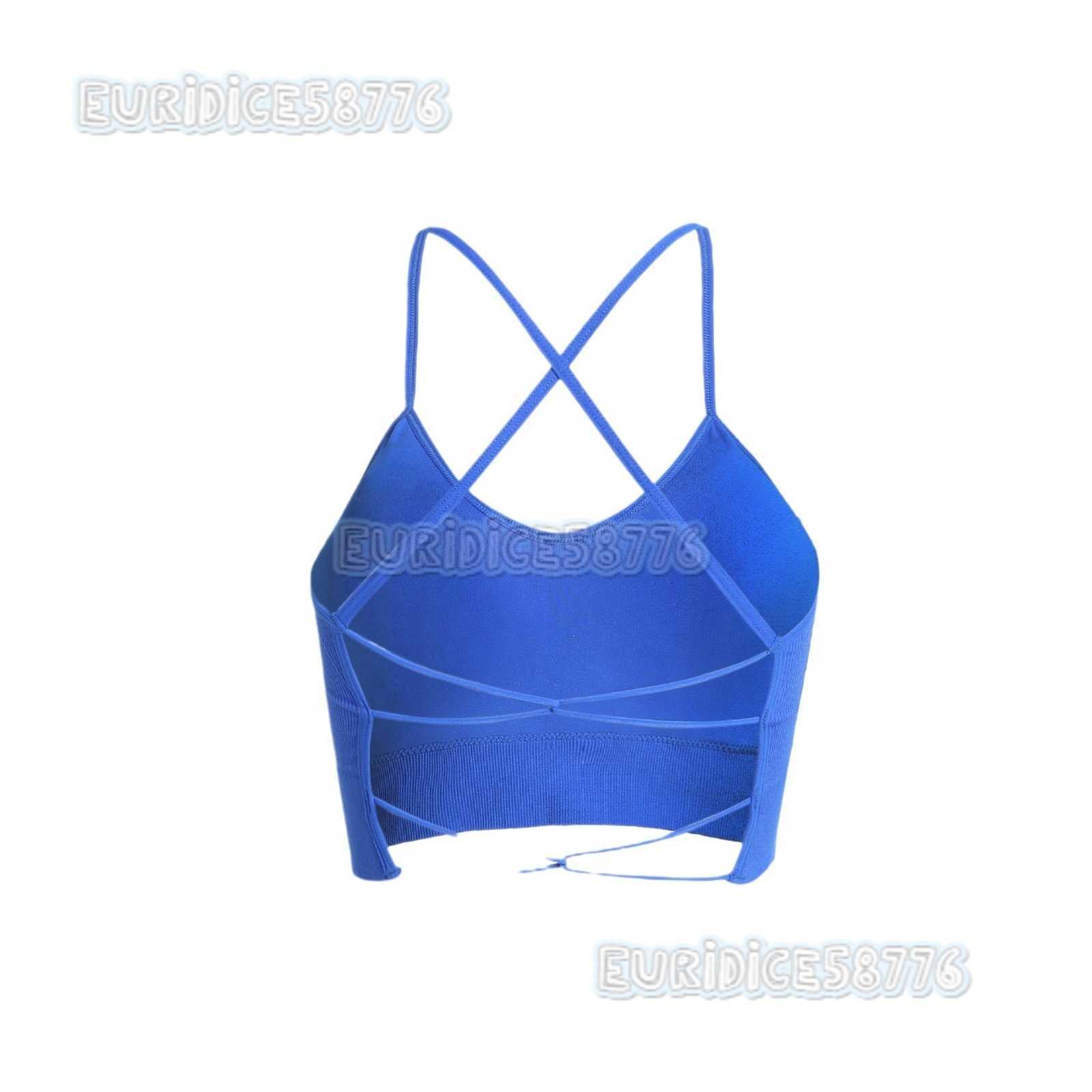 Spring Summer Barely There Yoga Tank Top Breast Collection Sports Bra Buckle Shock Absorption Cross Back Fitness Bra H250819