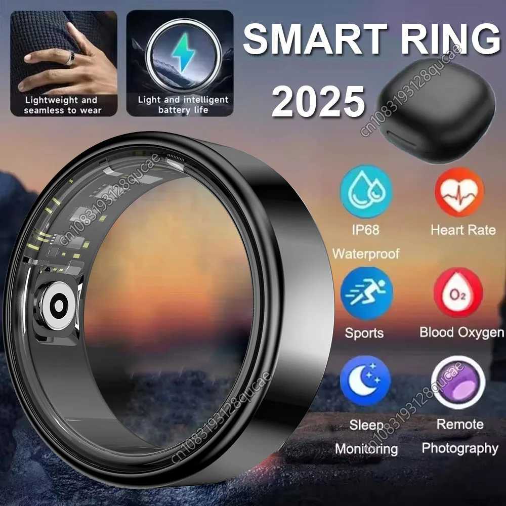 2025 New Smart Ring Heart Rate Blood Pressure Sleep Monitoring Motion Tracking IP68 Waterproof Men Women Smart Ring Holiday Gift W250819