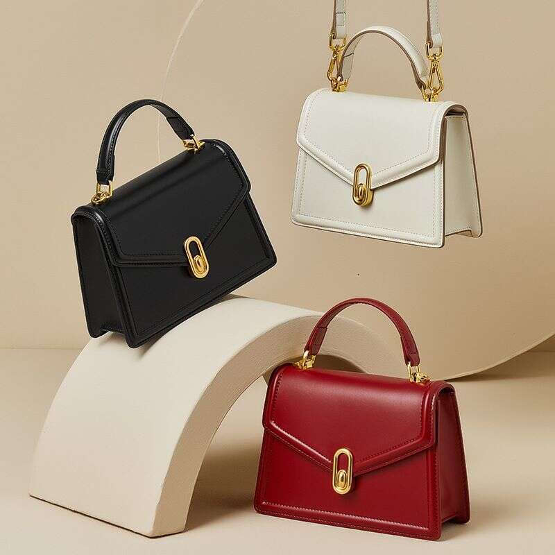 New Handheld Crossbody Made of Leather with a Unique Design, Fashionable, Lightweight, Versatile, and High end Small