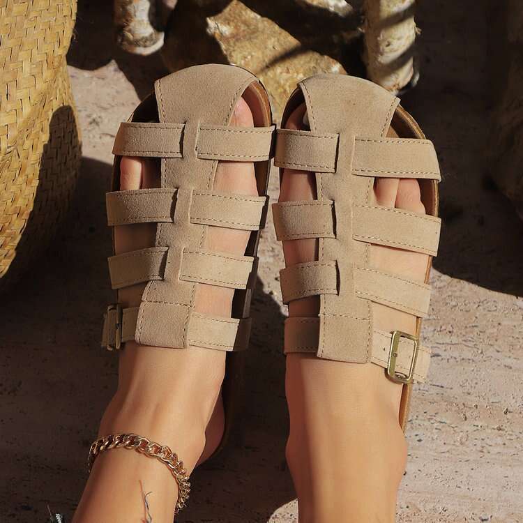 36-43 Plus Size Closed-Toe for Women 2025 Shoe Summer New Fashion Versatile Designer Shoes Casual Flat Slippers Lightweight and Breathable