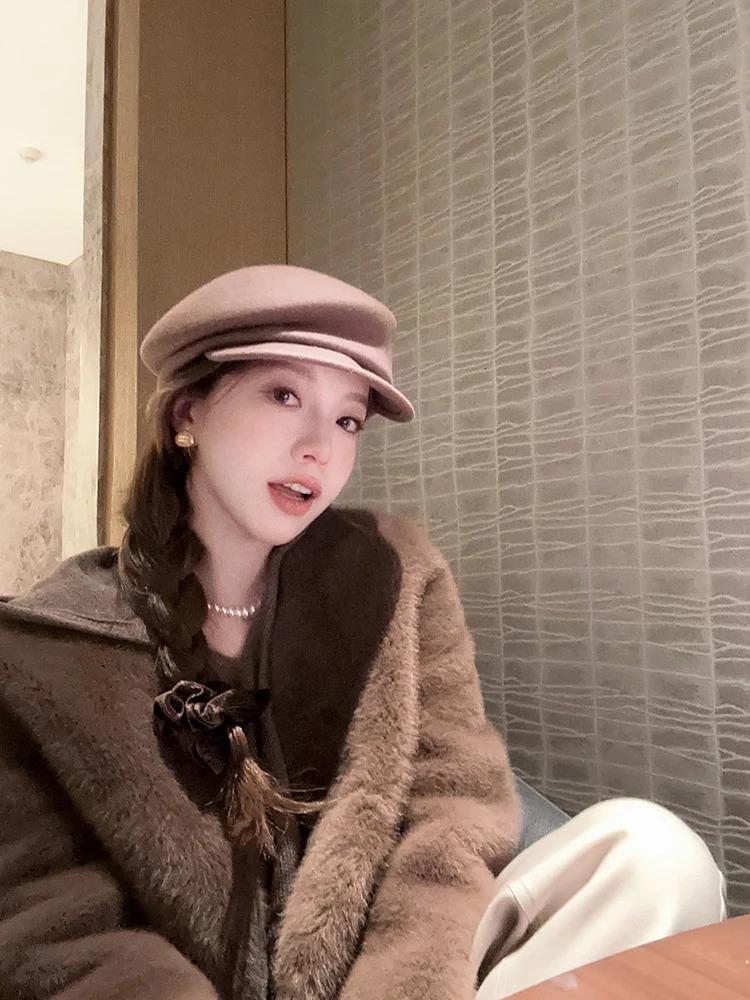 100% Pure Wool Custom Autumn and Winter Beret Wedding Ladies ed Cap Banquet Top Hat 250819