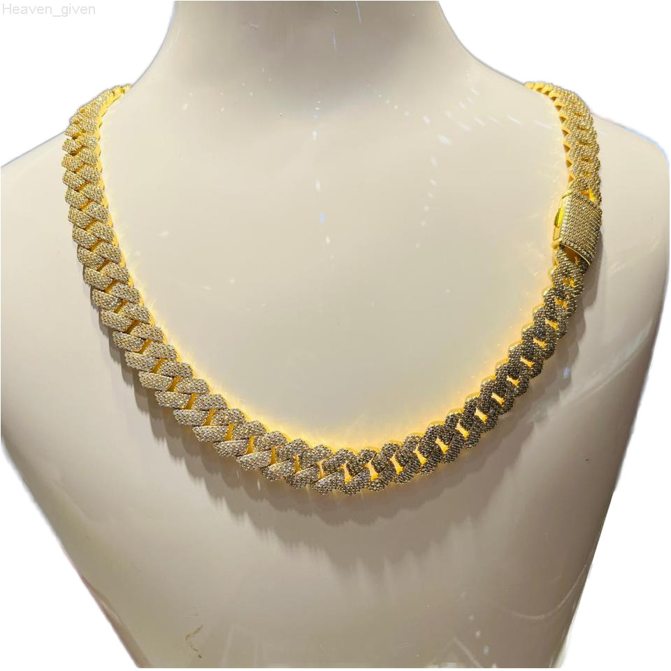 16MM Cuban Necklace Mossinate Diamond Cuban Chain Iced Out Chain Stylish Mens Necklaces 925 Silver Moissanite Cuban Link Chain