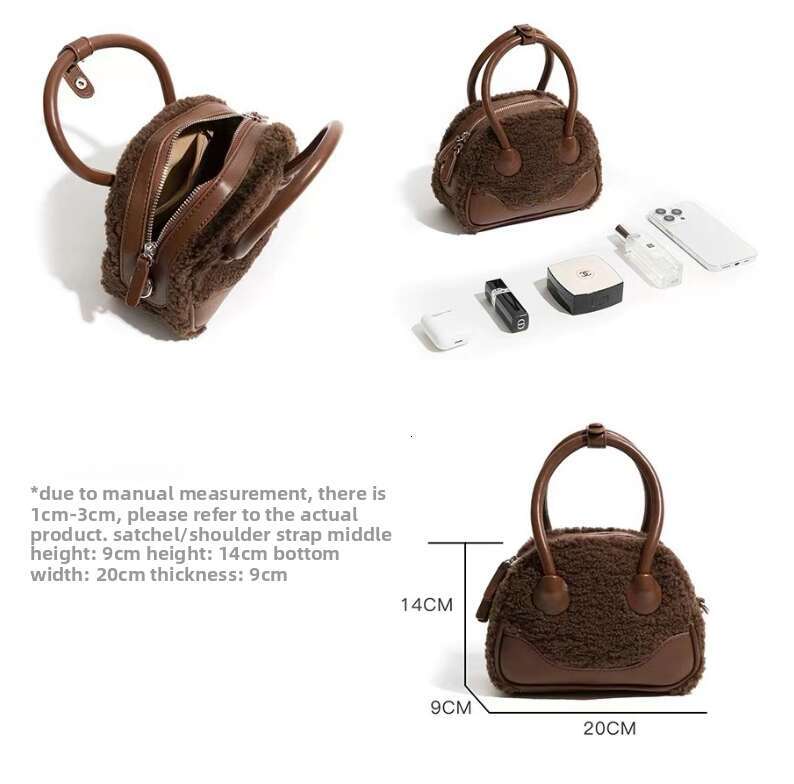 Autumn/Winter Handbag designer bag Plush crossbody bag Smiling face bag Teddy fur bag New High Beauty Women's Fashion Backpack