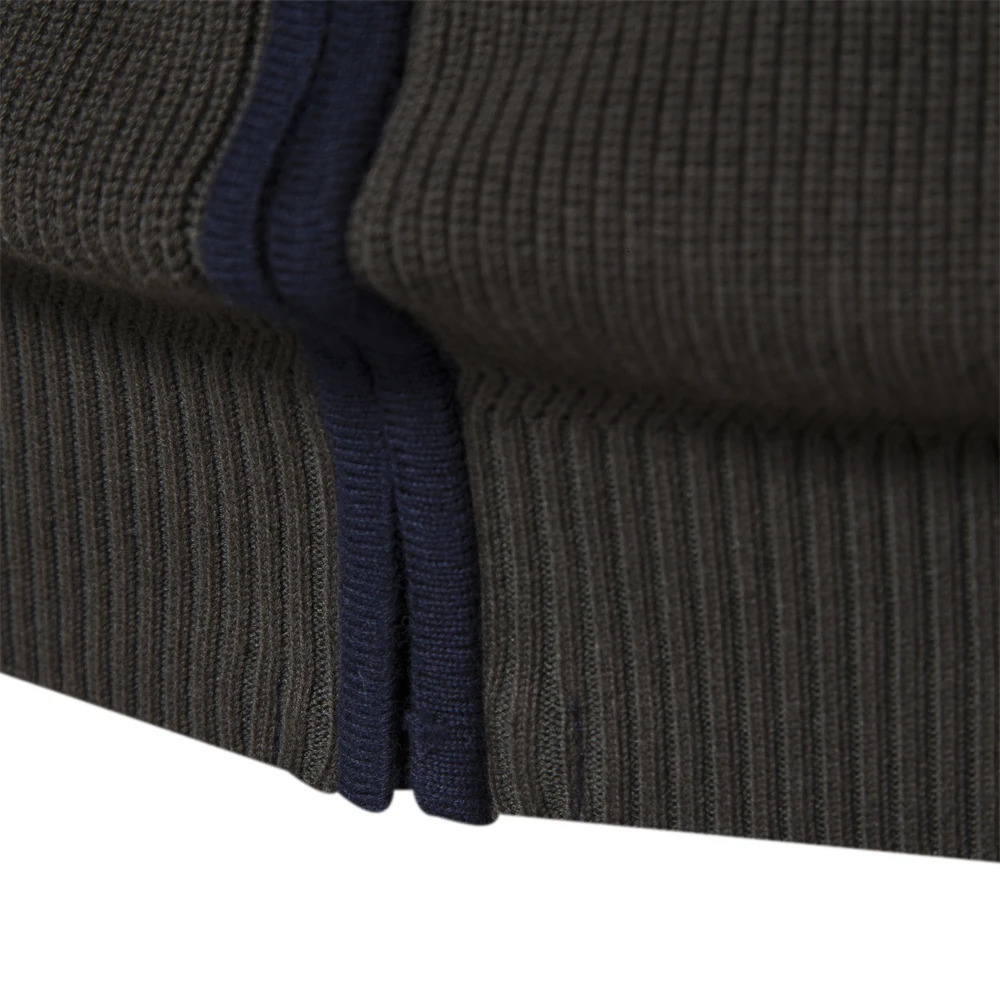 Autumn and Winter Patchwork Color Sweater for Men Zipper Cardigans High Quality Youth Cotton 250819