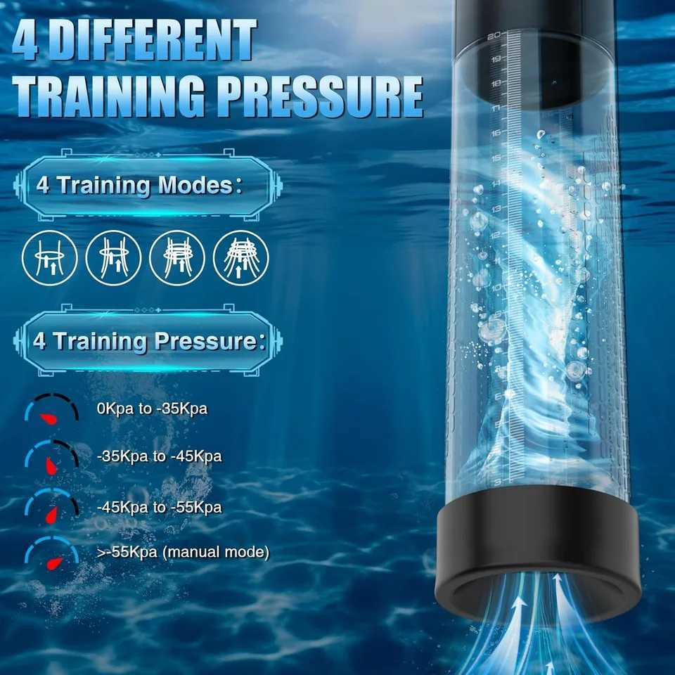 IPX7 Waterproof Penis Pump Electric Vacuum Sucking Male Masturbators Enlargement Trainer Extender Delayed Ejaculation Sex Toy for Men XJ250819