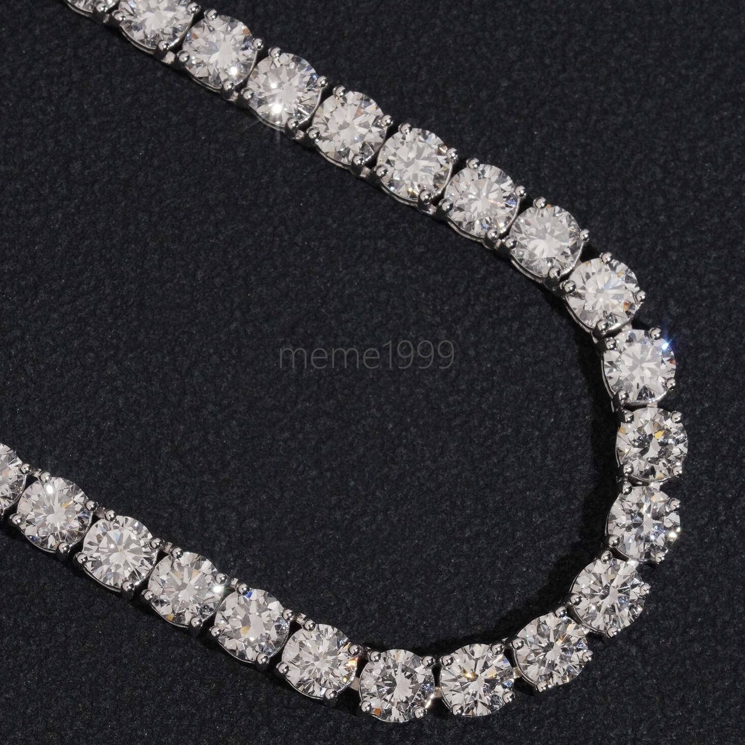 Custom Made Luxury Jewelry 10K White Gold 3.5MM VVS1 Lab Grown Diamond Tennis Chain Necklace