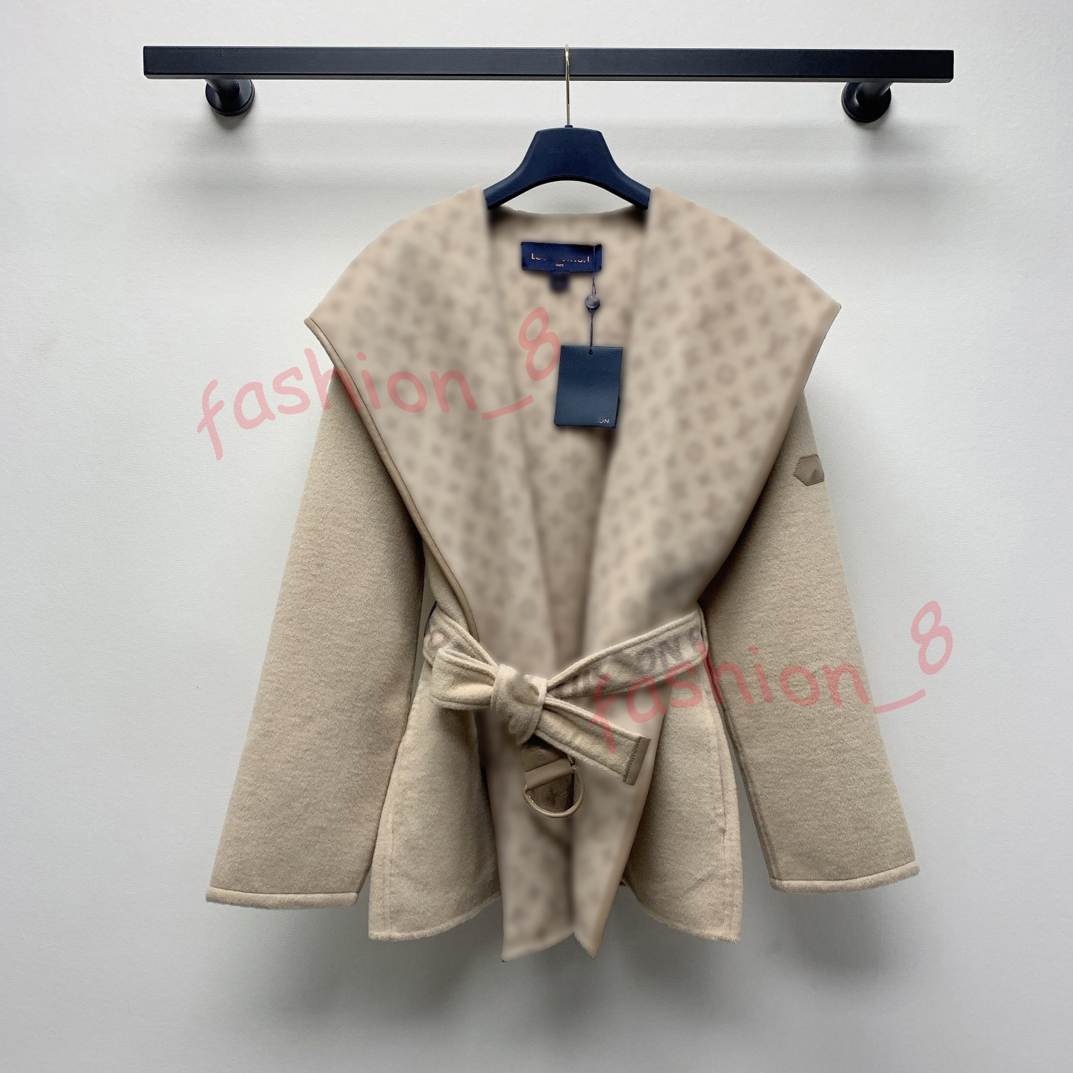 Luxury Womens Wool Blend Coats Designer woolen jacket Autumn Winter Women Elegant Leather Outerwear Fashion Simple Lady Jacket Woman Warm Coats