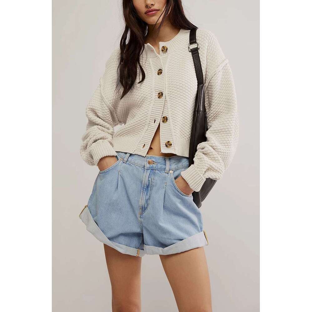 Autumn Winter New Temu Women's Fashion Loose Cardigan Knitted Single-Breasted Jacket B5