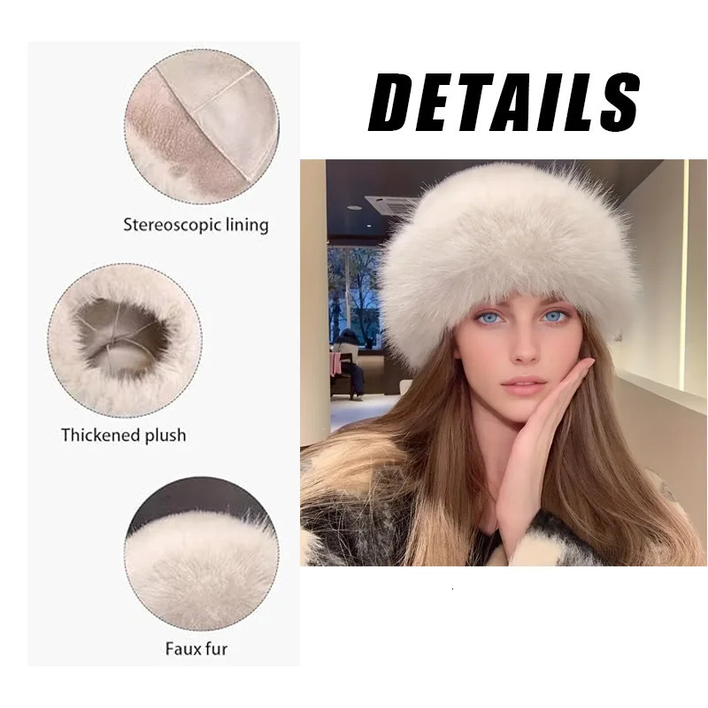 Solid Color Bucket Hat Thick Coldproof Faux Fur Basin Hats Soft Plush Fisherman Cap For Women Autumn Winter 250819