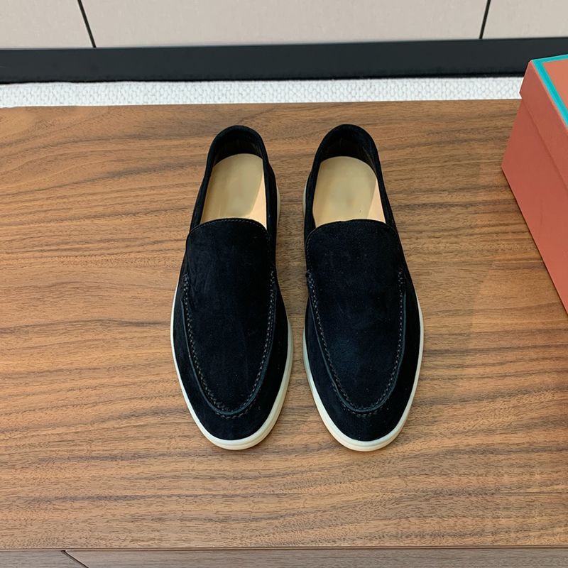 Unisex luxury designer men and women casual shoes Charms embellished suede loafers Moccasins Genuine leather slip on soles flats Sizes 35-46 with original Box