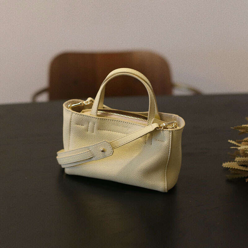 2025 Spring/Summer New French Style Mini Tote First Layer Cowhide Fashion Handbag Genuine Leather Women's Shoulder Crossbody Bag