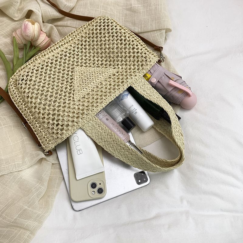 Large Capacity Hollow 2025 New Casual Commuting High-end Straw Single Shoulder Crossbody Travel Woven Bag Beach 7e4