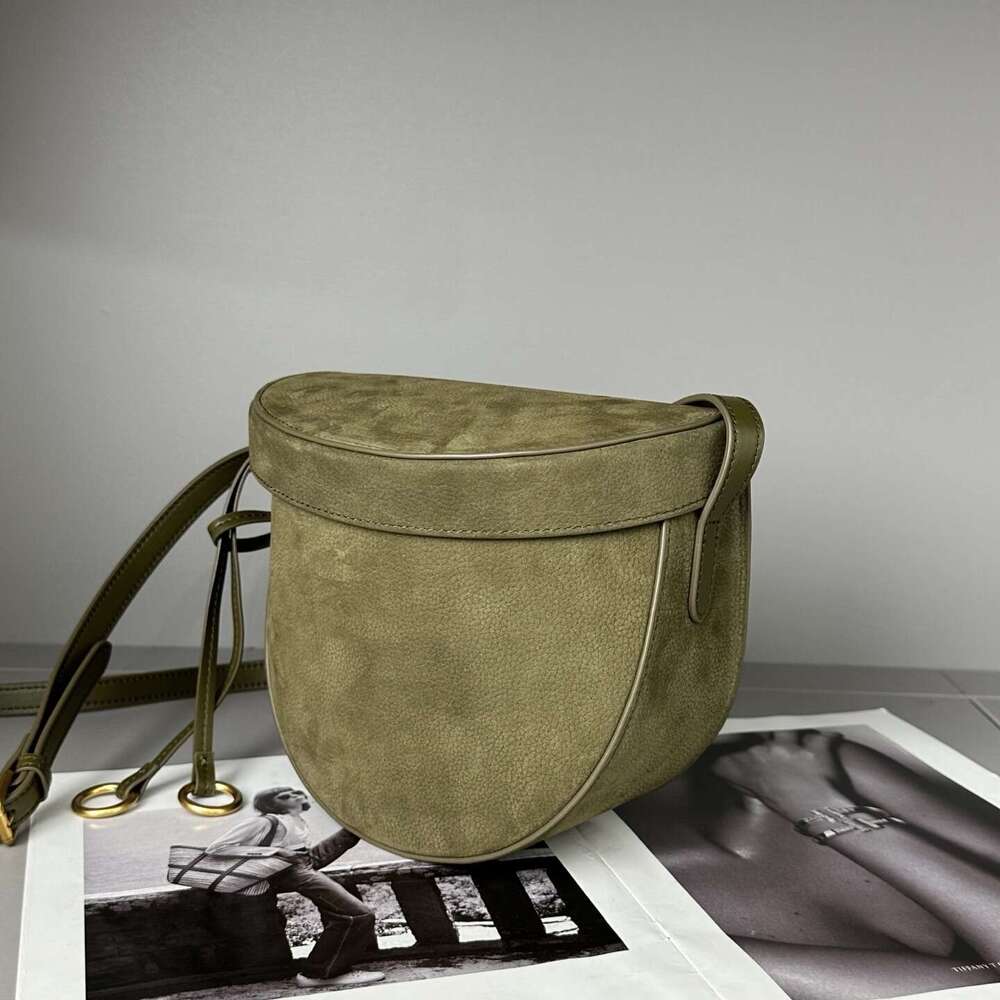 Designer Bag Tote Bag Shoulder Bag Unique Design Suede Saddle French Minimalist Half Moon Fashion Versatile Single Shoulder Crossbody Genuine Leather 