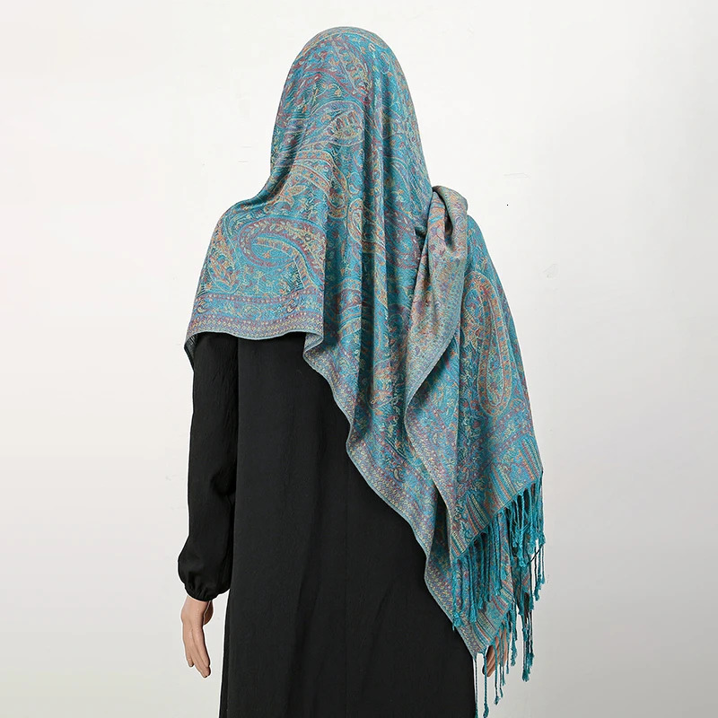 Women Paisley Scarf Cashmere Feeling Pashmina Shawls Tassel Hijab Head Wraps Femme Winter Scarves Foulard Bufanda 2024 250818