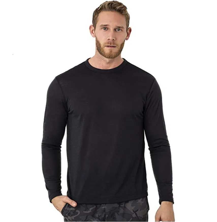 00% Merino Wool T-Shirt Men Merino Wool Thermal Underwear Base Layer Men Merino Wool Shirt 240g Moisture-Wicking Breathable Anti-Odor W250819