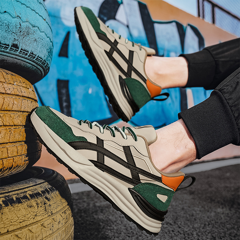 Summer trend, genuine leather soft sole dad shoes for men, 2025 new style, breathable and versatile sports leisure shoes