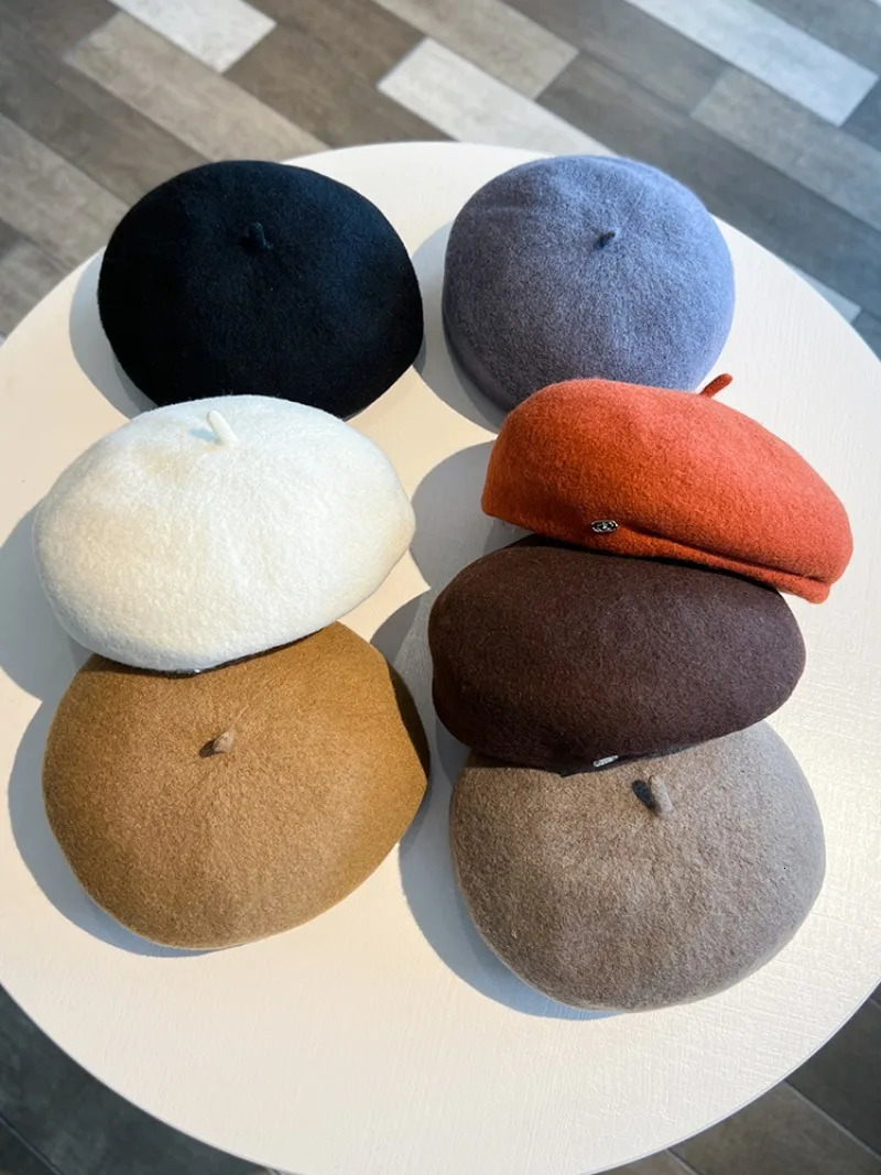 Wool Painters Hat Warm Soft Autum Winter Beret Cap For Women Fashion Female Solid Color Outdoor Party Gift Boina Hat 250819
